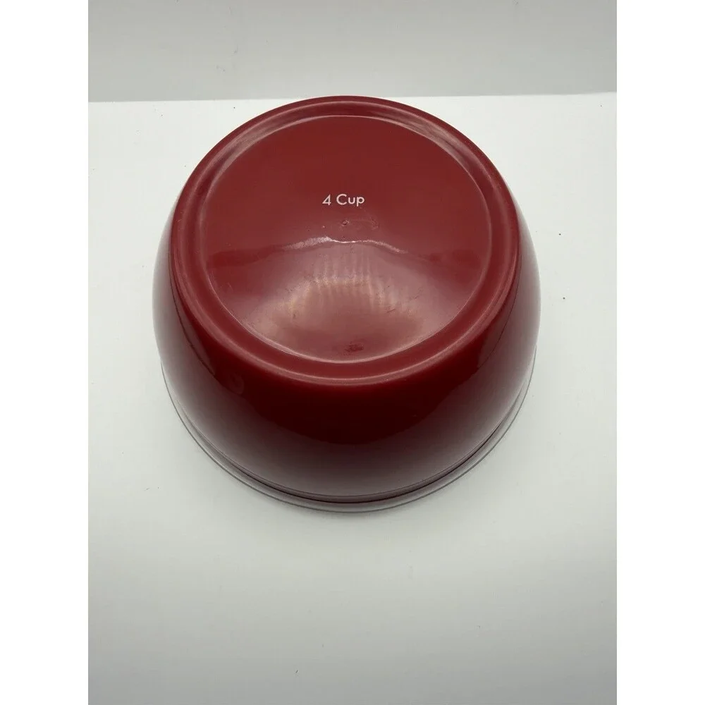 KitchenAid Red Nesting Prep Bowls Set 1 2 3 4 Cup w Lids Food Storage